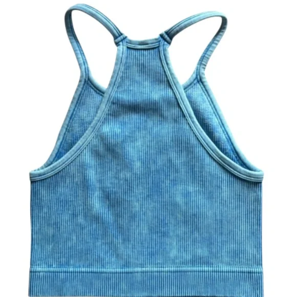 Zenana Padded Mineral Washed Ribbed Sports Bra - Picture 2 of 2